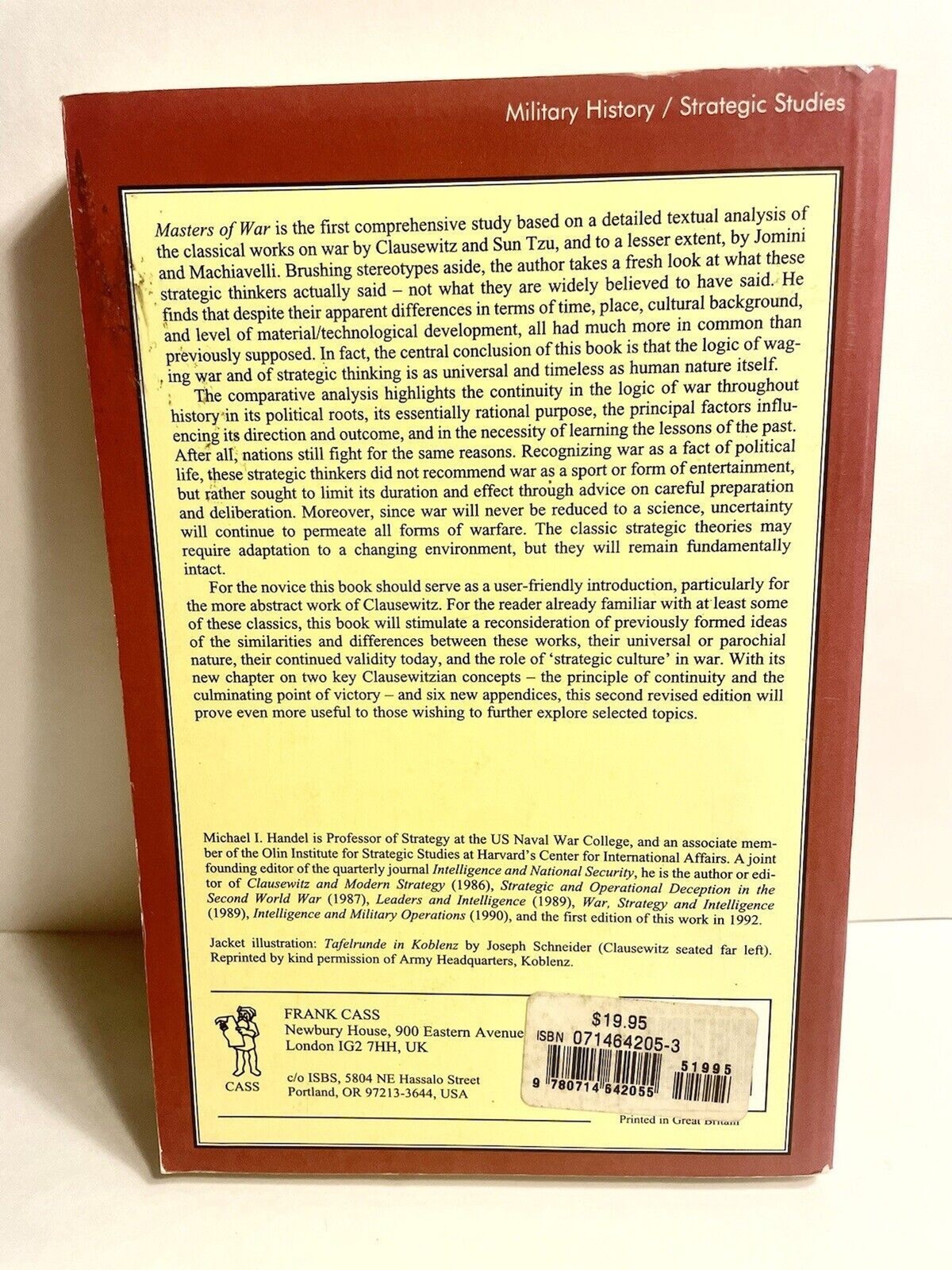 Masters of War Classical Strategic Thought By Michael Handel (2nd, Revised) New