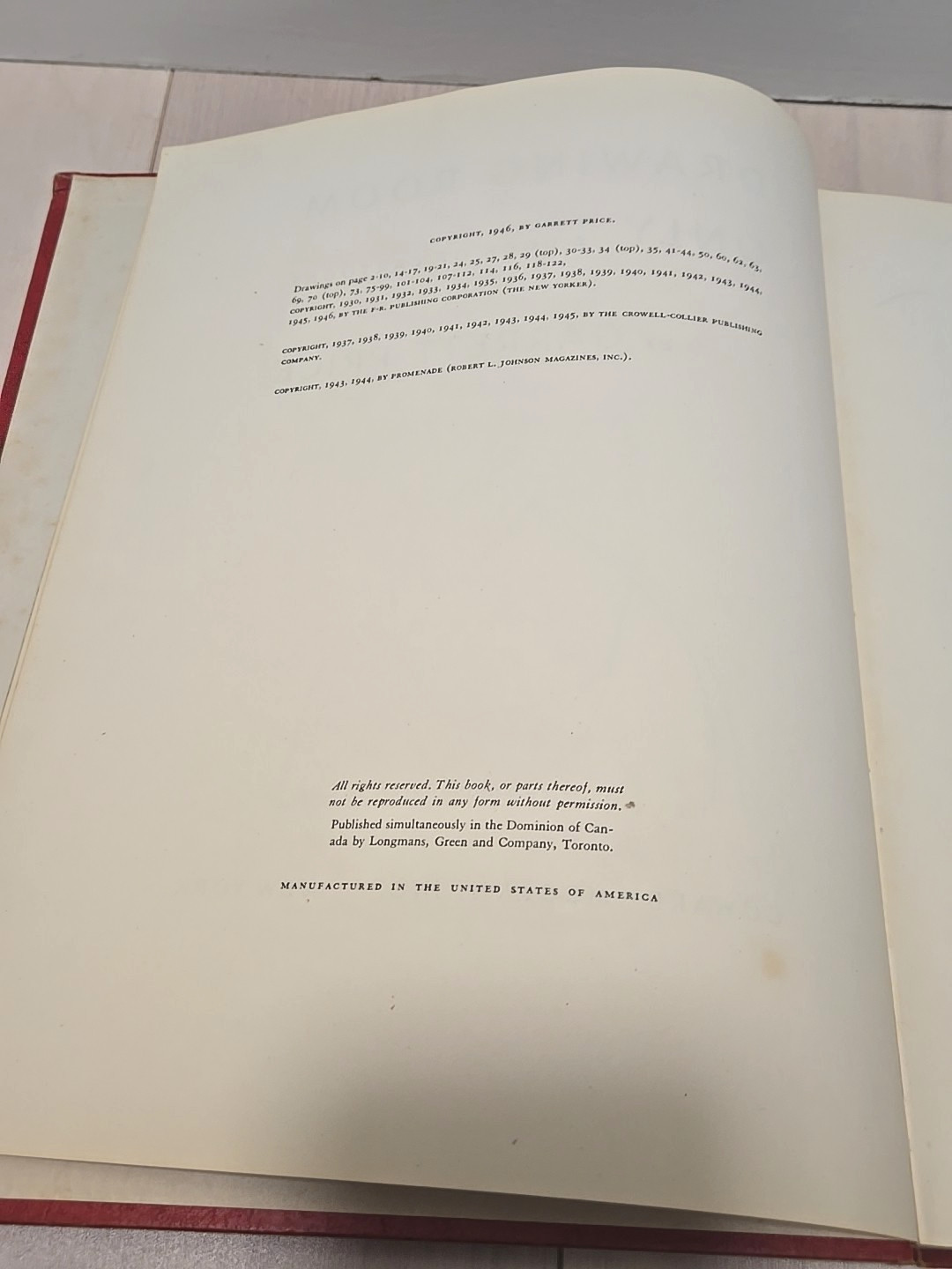 1946 Drawing Room Only: A Book of Cartoons by Garrett Price NewYorker Magazine