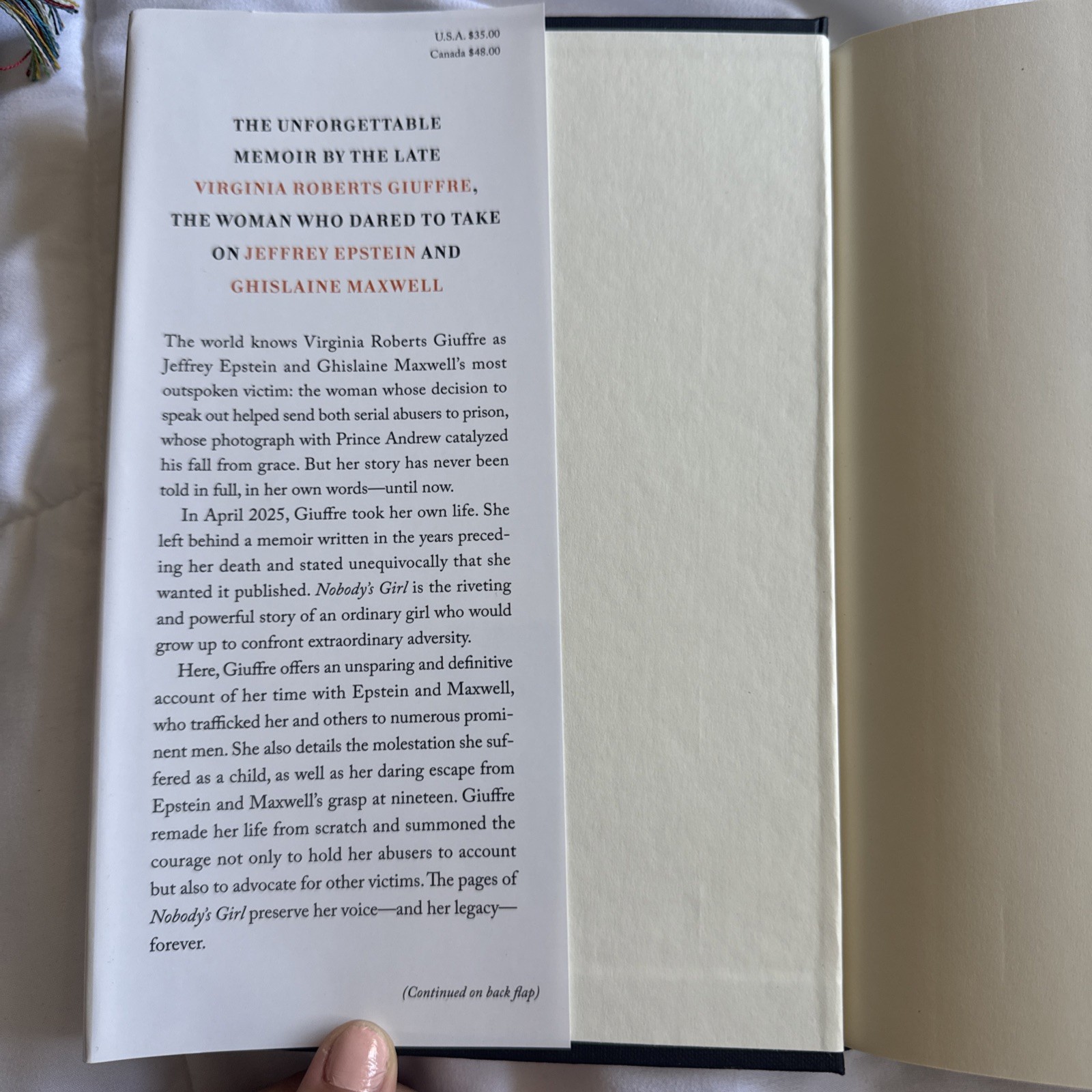 Nobody’s Girl Virginia Roberts Hardcover Book Barnes And Nobles
