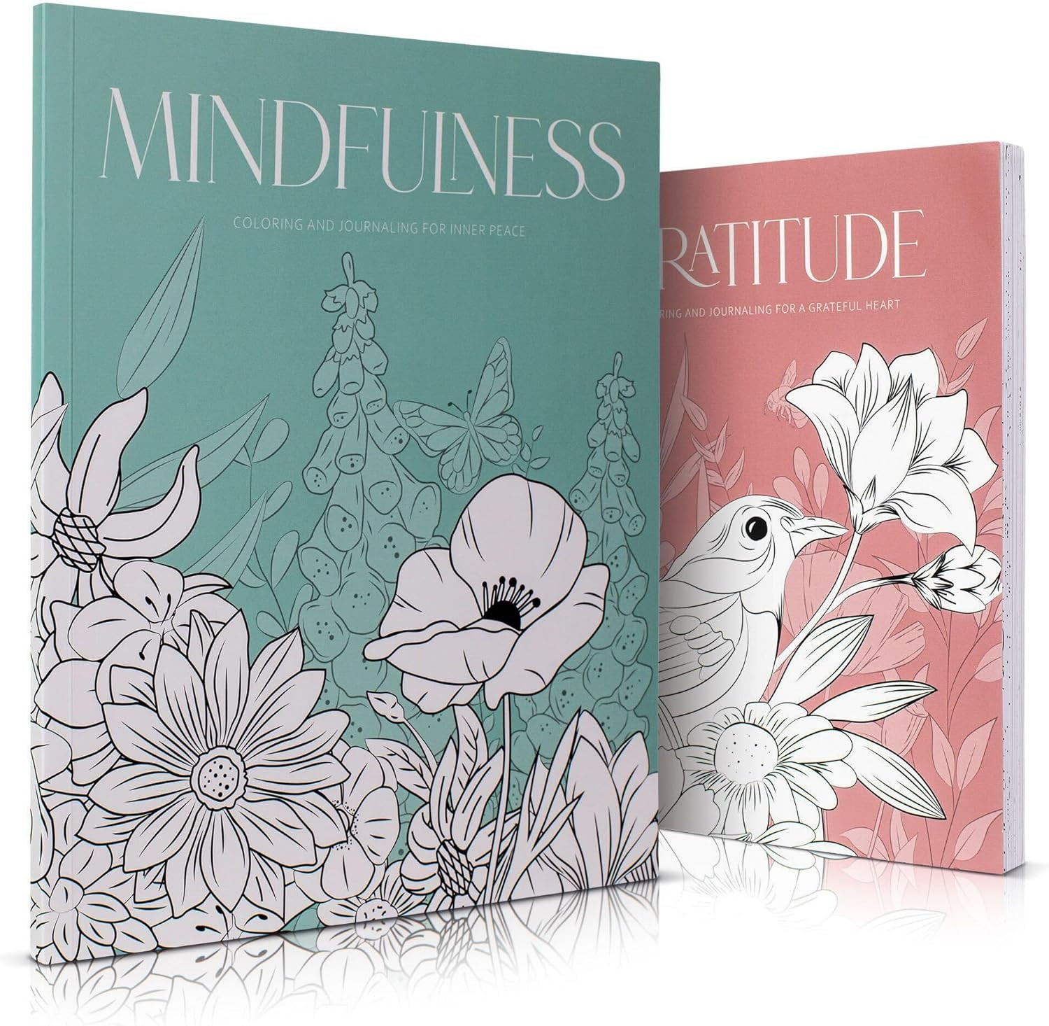 Beautiful Adult Coloring Book Set of 2 for Relaxation – Gratitude