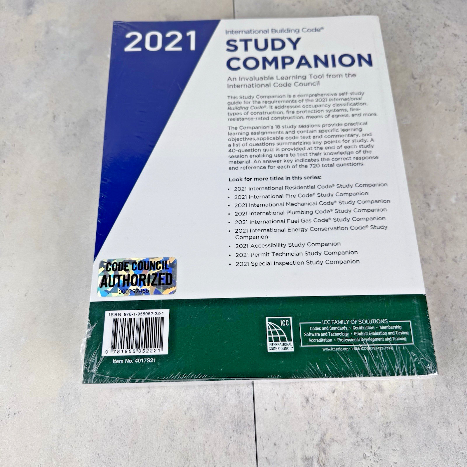 New ICC 2021 International Building Code Study Companion PB Book
