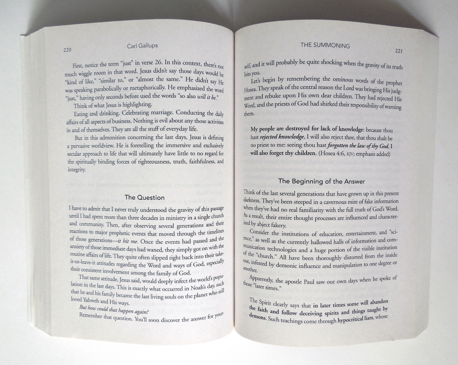 The Summoning – Carl Gallups, 2021 sc, Defender Publishing