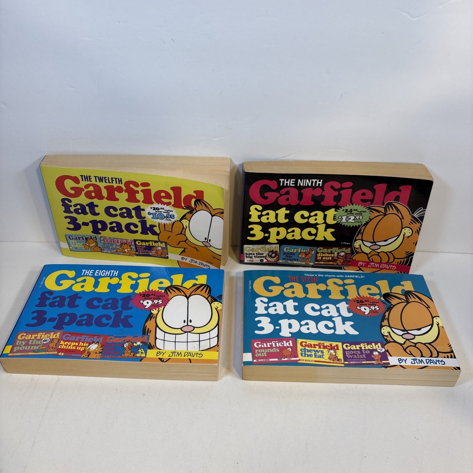 Vintage Garfield Fat Cat 3 Pack Book Lot 18 Jim Davis 1980s 1990’s early 2000s