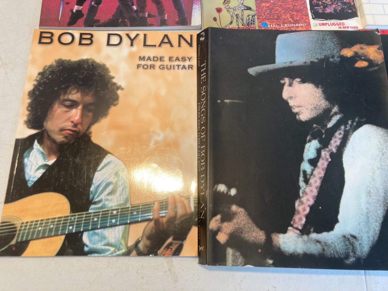 Lot of 6 Rock Guitar Tab Songbooks – Pink Floyd Nirvana Pearl Jam Bob Dylan