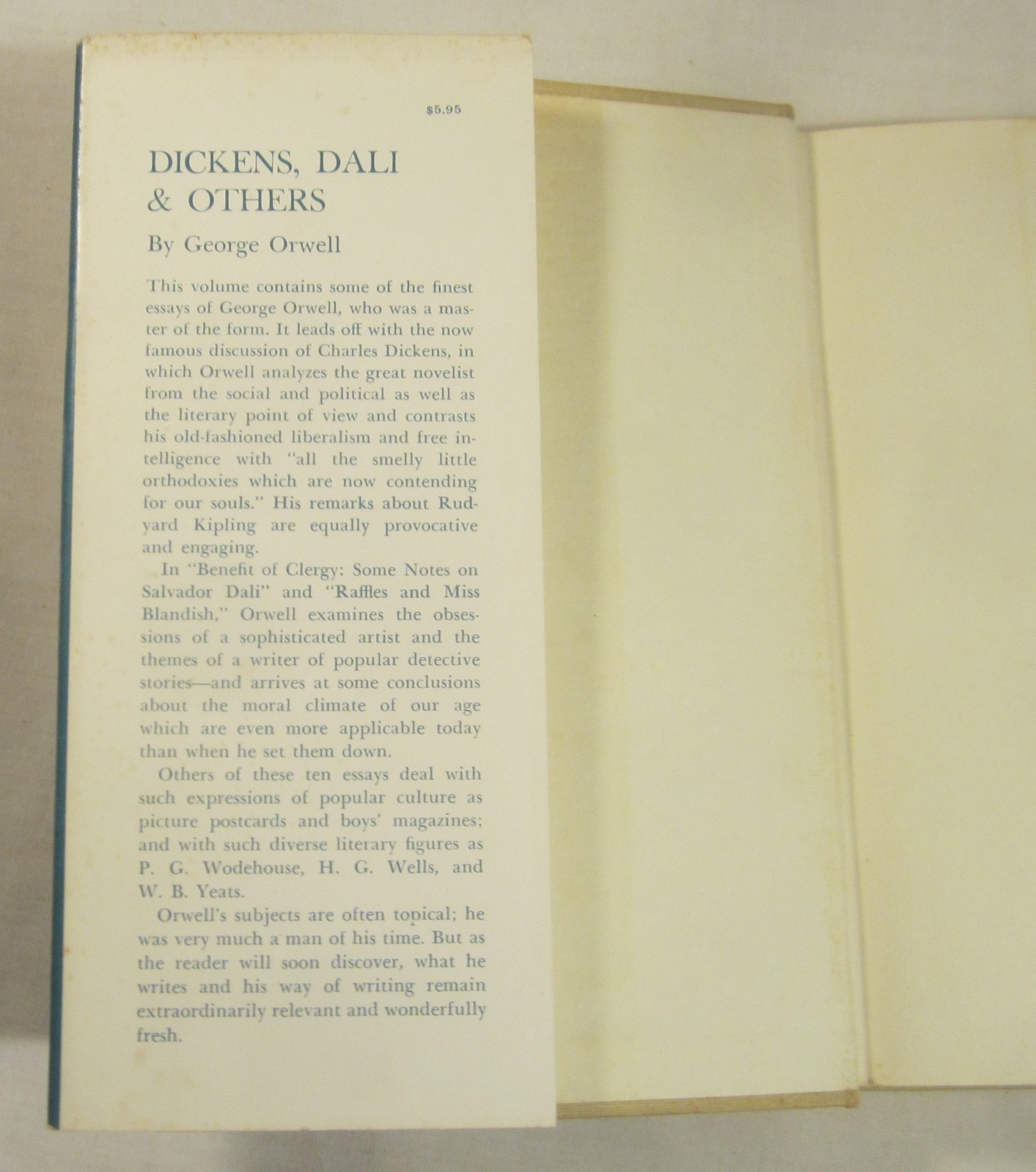 GEORGE ORWELL — Dickens, Dali & Others — Harcourt Brace Jovanovich, HC/DJ