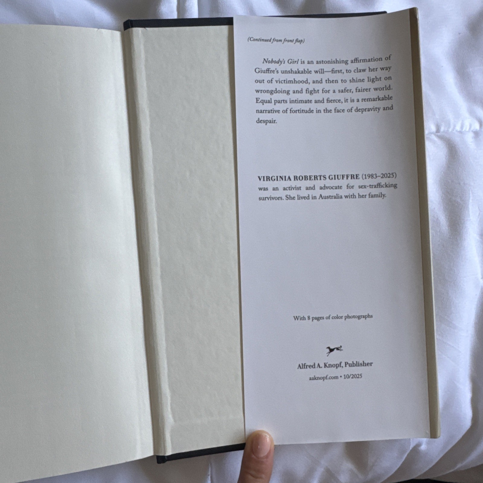 Nobody’s Girl Virginia Roberts Hardcover Book Barnes And Nobles