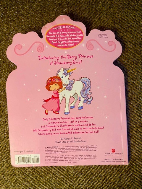 Berry Princess (Strawberry Shortcake) stickers, barrettes, lip gloss NEW (2005)