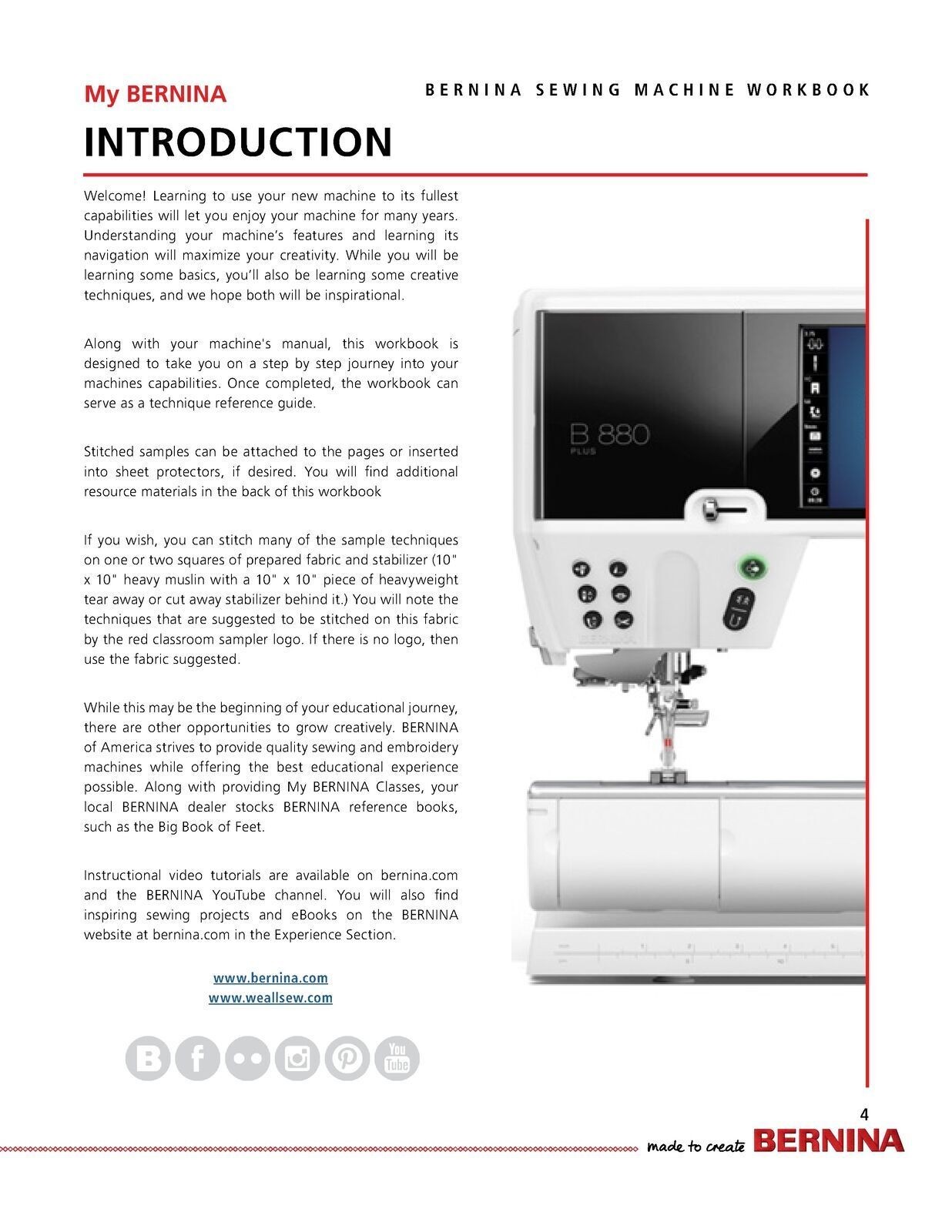 BERNINA Mastery Workbook Set Embroidery, Sewing, Presser Feet 880 790 770 500…