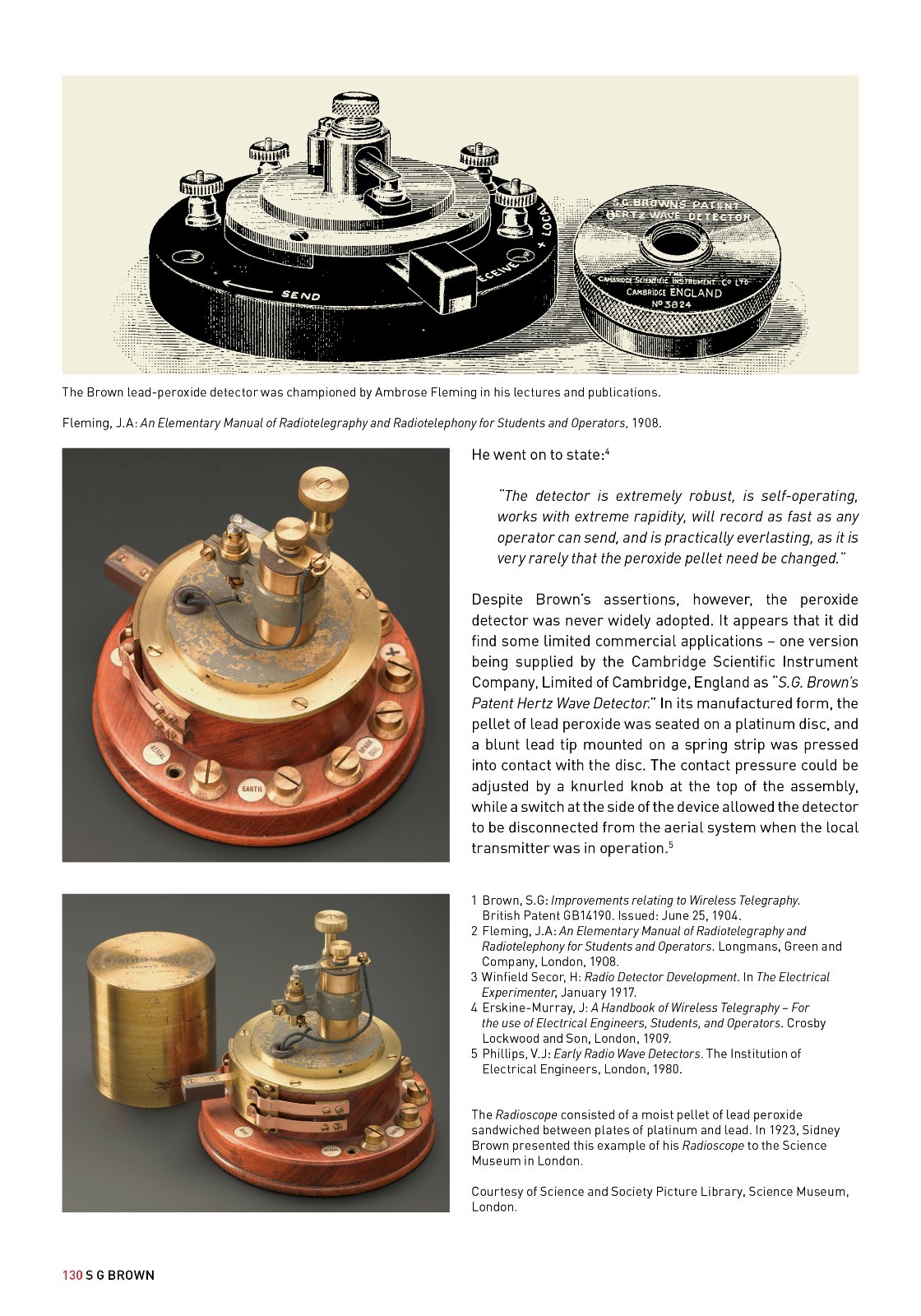 S.G. Brown – Cable Telegraph, Wireless, Loudspeakers, GyroCompass, Early 1900s