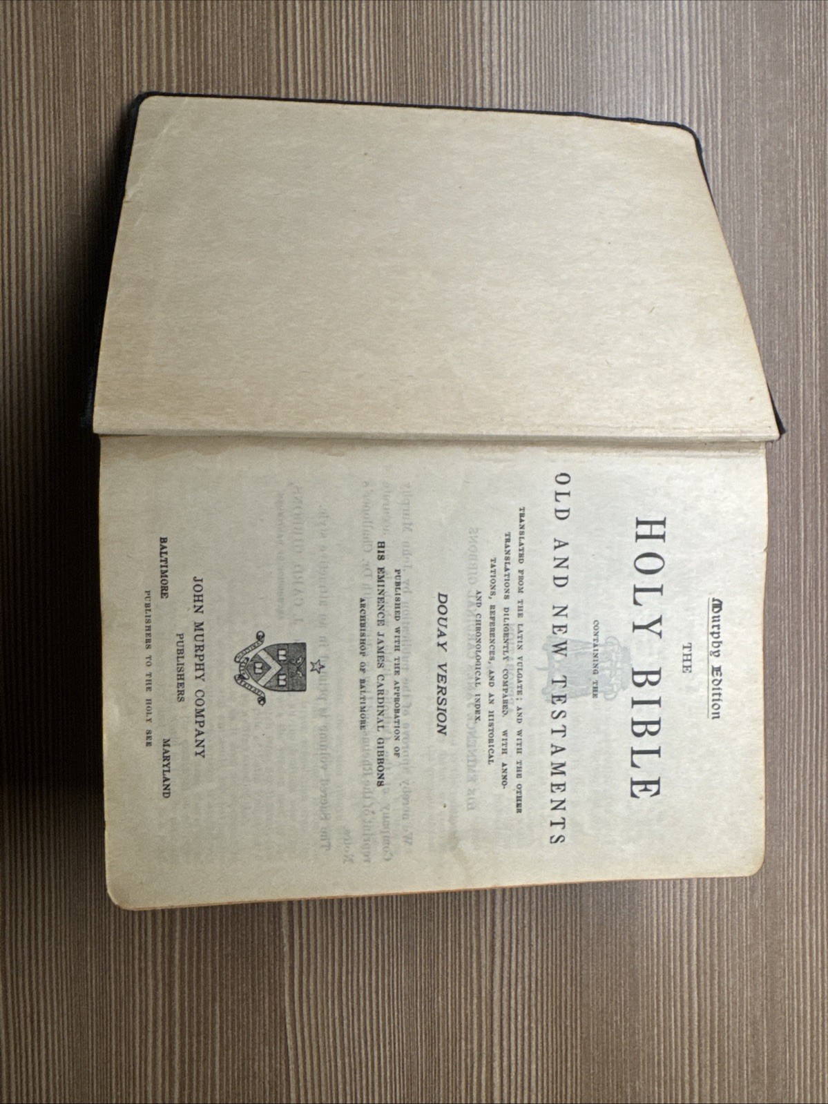 The Holy Bible Douay Version 1914 John Murphy Company Not Mint Condition Look