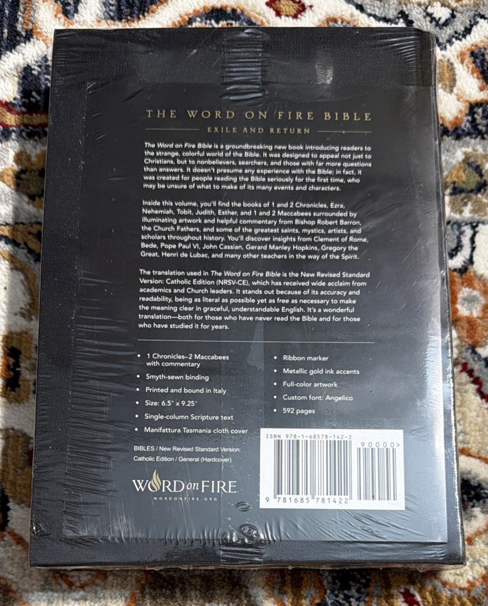 The Word on Fire Bible (Volume V): Exile and Return Hardcover Barron NEW SEALED